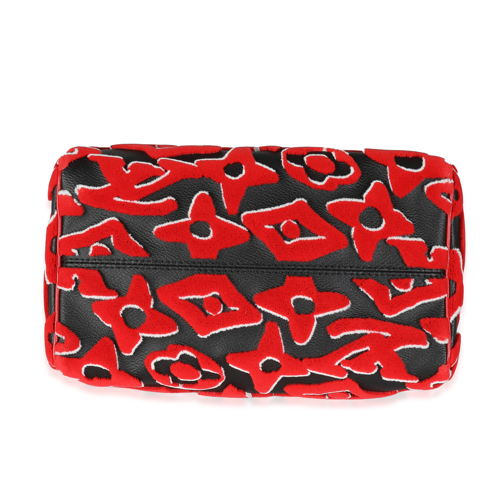 Louis Vuitton x UF Black Red Tufted Monogram Speedy Bandouliere 25 - Picture 5 of 8